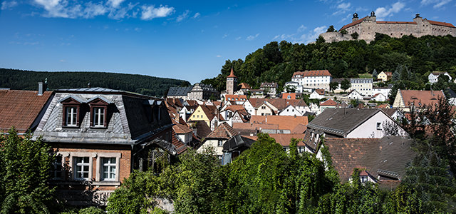 Burg Plassenburg, Dächer, Bäume, Kulmbach | © Bert Schwarz 2020